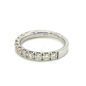 14K White Gold Band with 11 Round Diamonds